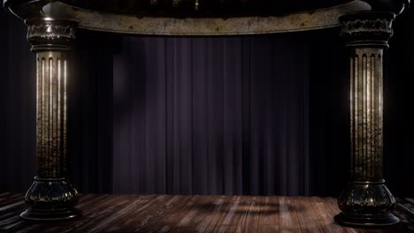 Bühnenvorhang-Mit-Licht-Und-Schatten